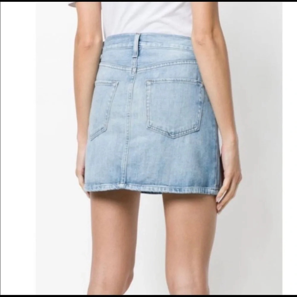 Frame Le Mini Ryde Wash Distressed Denim Skirt - Picture 2 of 15